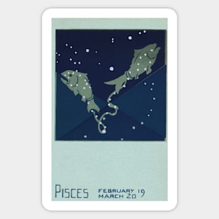 Pisces the Fish, Vintage Signs of the Zodiac Sticker